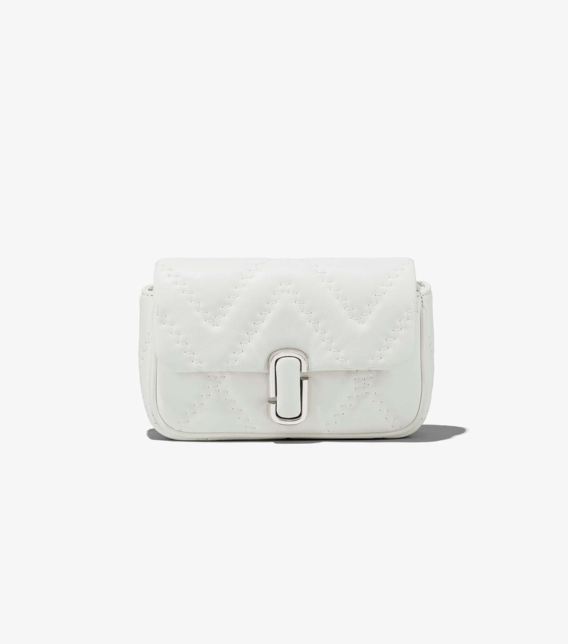 Women's Marc Jacobs Quilted Leather J Marc Mini Crossbody Bags White | UAE-567283