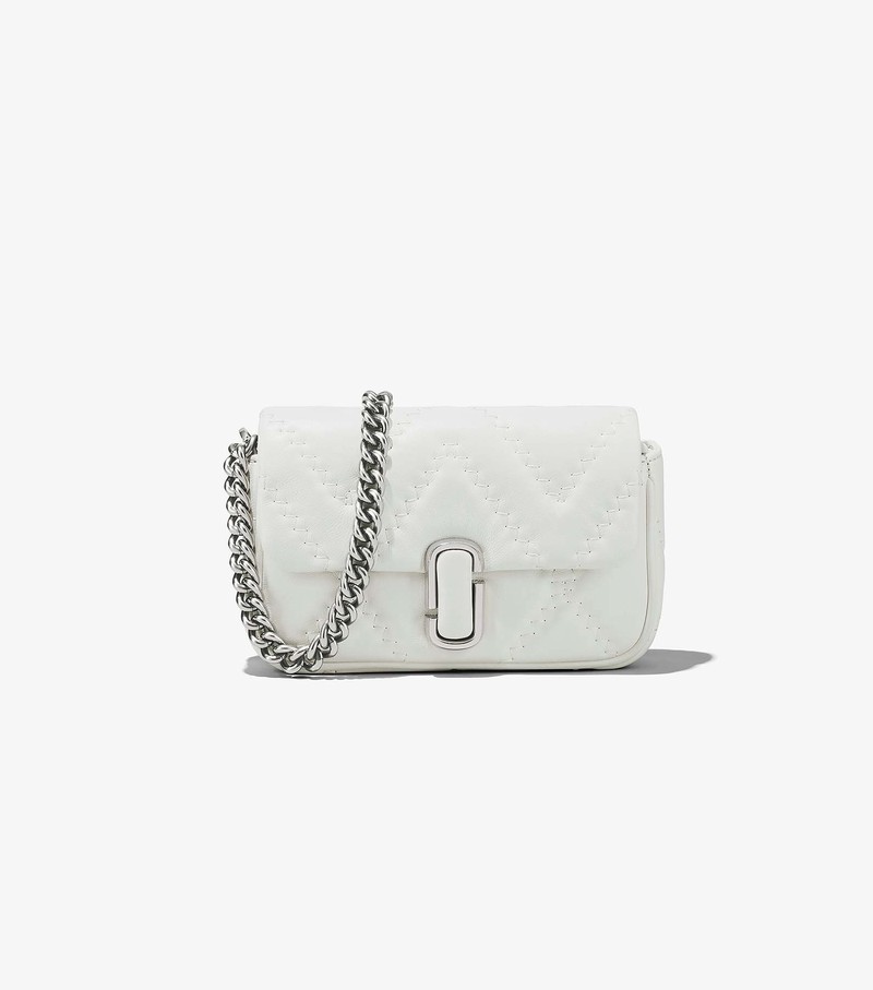 Women\'s Marc Jacobs Quilted Leather J Marc Mini Crossbody Bags White | UAE-567283