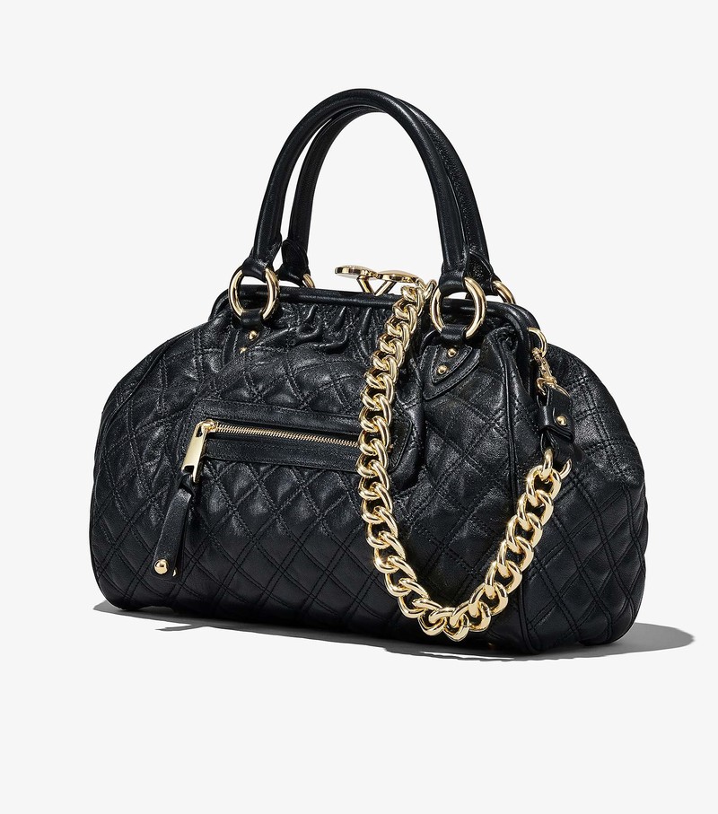 Women's Marc Jacobs Re-Edition Quilted Leather Stam Shoulder Bags Black | UAE-036145