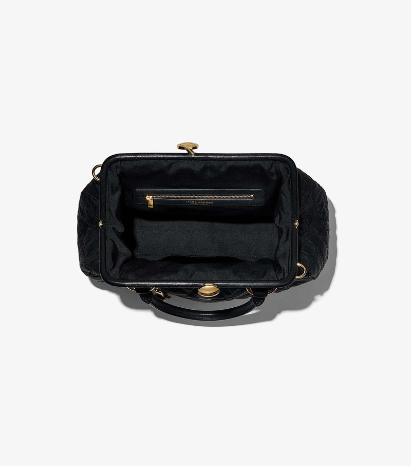 Women's Marc Jacobs Re-Edition Quilted Leather Stam Shoulder Bags Black | UAE-036145