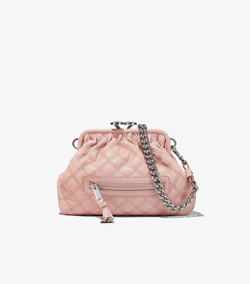 Women\'s Marc Jacobs Re-Edition Quilted Leather Little Stam Mini Bags Pink | UAE-314829