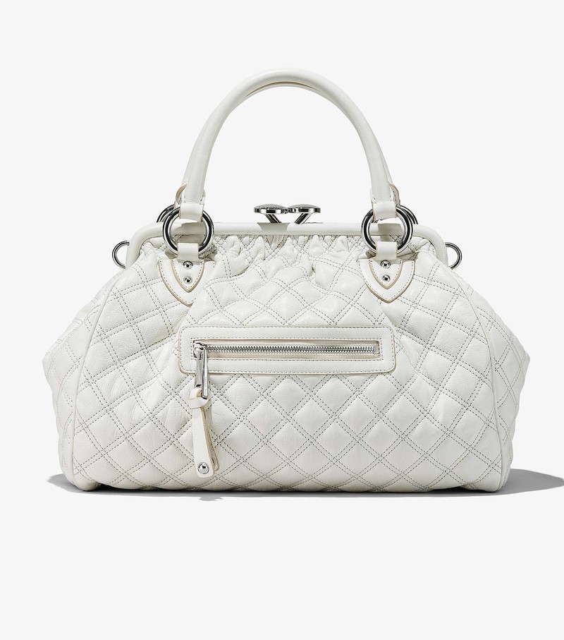 Women's Marc Jacobs Re-Edition Quilted Leather Stam Satchel Bags White | UAE-479635