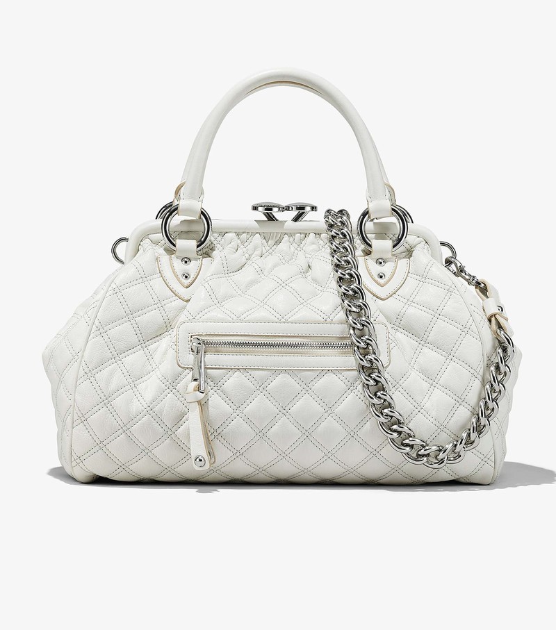 Women\'s Marc Jacobs Re-Edition Quilted Leather Stam Satchel Bags White | UAE-479635