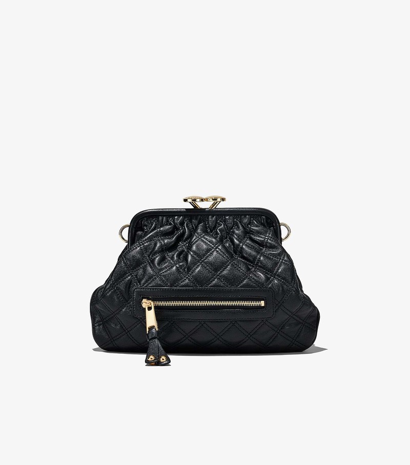 Women's Marc Jacobs Re-Edition Quilted Leather Little Stam Mini Bags Black | UAE-630182