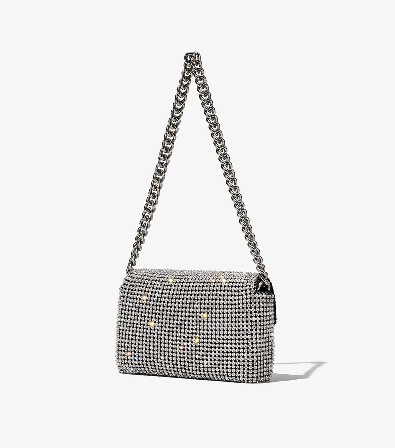 Women's Marc Jacobs Rhinestone J Marc Mini Bags Silver / Black | UAE-327018