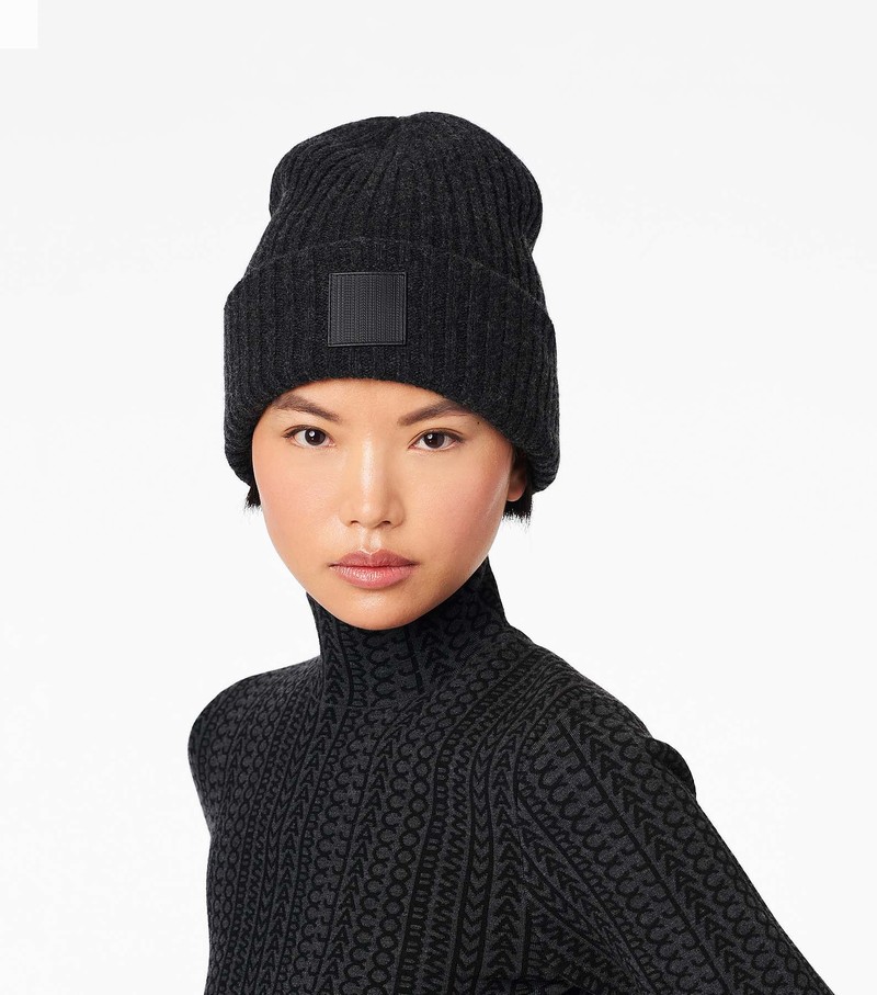 Women's Marc Jacobs Ribbed Hats Black | UAE-378254