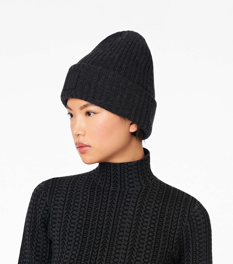 Women's Marc Jacobs Ribbed Hats Black | UAE-378254