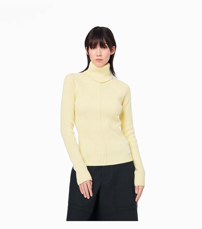 Women's Marc Jacobs Ribbed Turtleneck Sweater White | UAE-836402