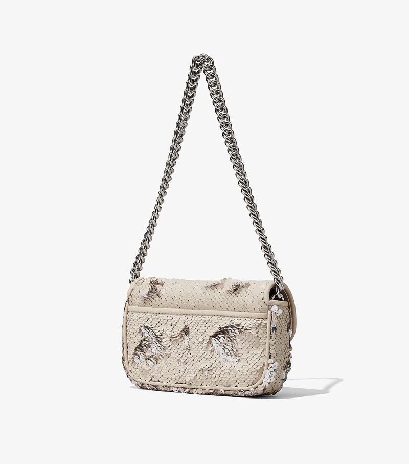 Women's Marc Jacobs Sequin J Marc Mini Bags Cream / Silver | UAE-094823