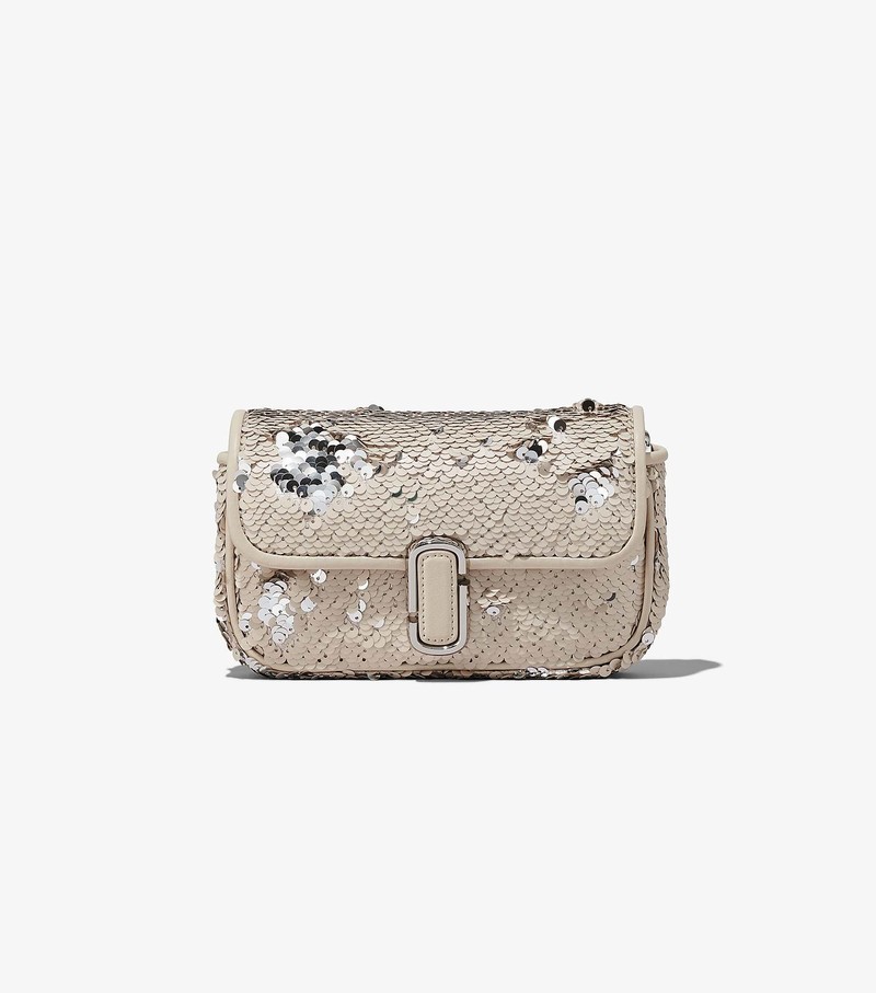 Women's Marc Jacobs Sequin J Marc Mini Bags Cream / Silver | UAE-094823