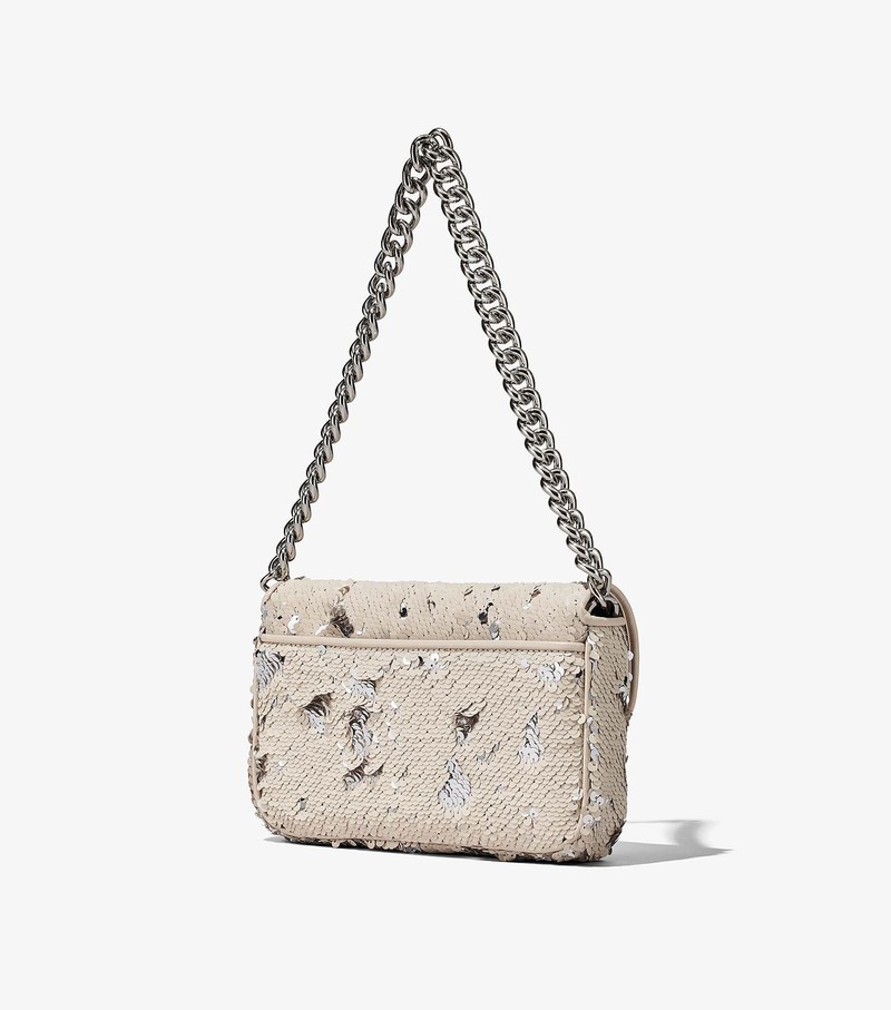 Women's Marc Jacobs Sequin J Marc Shoulder Bags Cream / Silver | UAE-195236