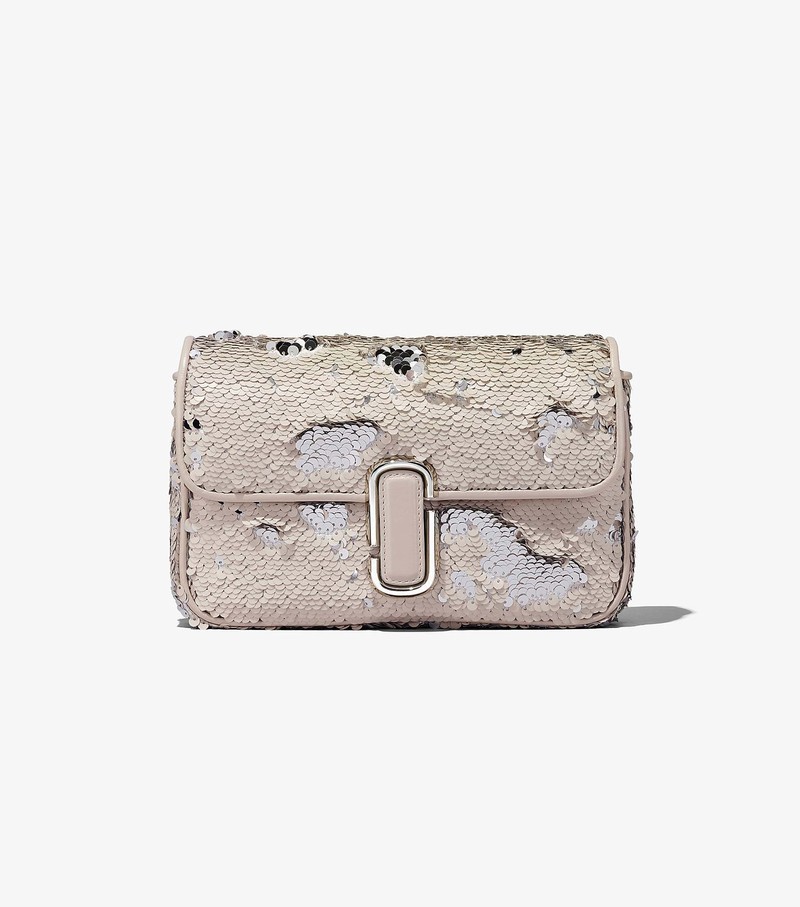 Women's Marc Jacobs Sequin J Marc Shoulder Bags Cream / Silver | UAE-195236