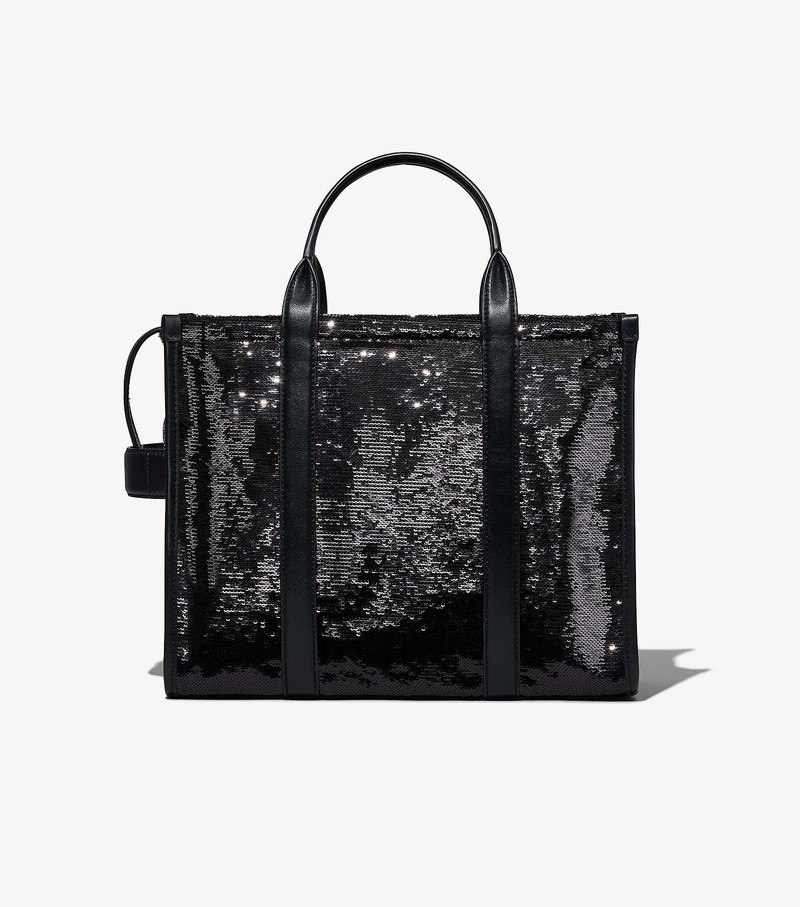 Women's Marc Jacobs Sequin Medium Tote Bags Black | UAE-408796