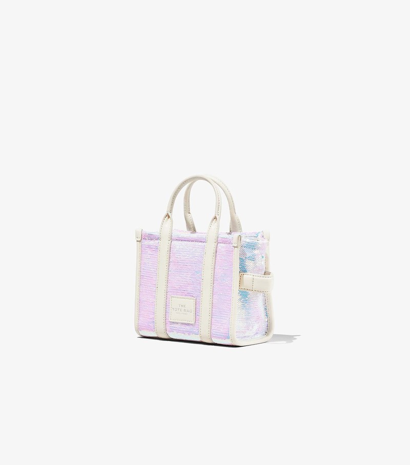 Women's Marc Jacobs Sequin Micro Tote Bags Pink / White | UAE-479816