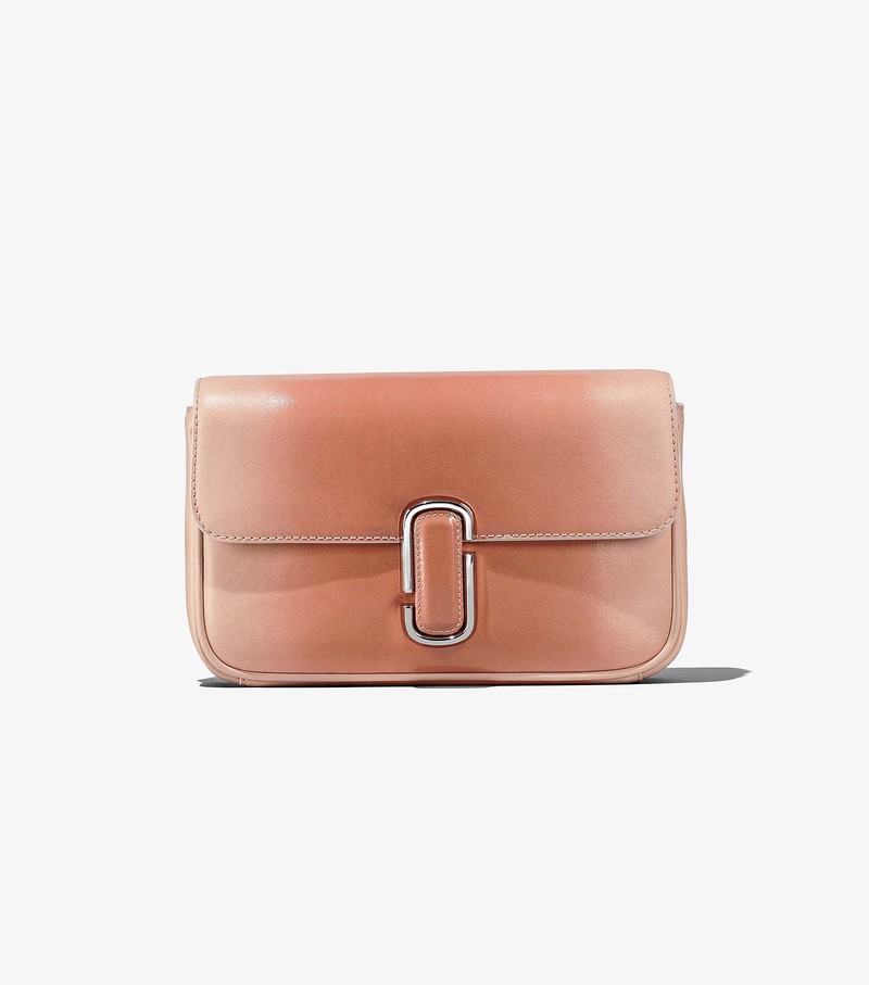 Women's Marc Jacobs Shadow Patent Leather J Marc Shoulder Bags Pink | UAE-356074