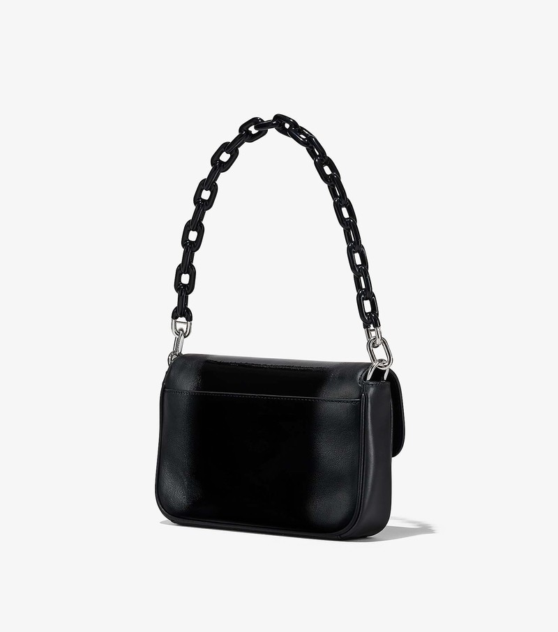 Women's Marc Jacobs Shadow Patent Leather J Marc Shoulder Bags Black | UAE-824753