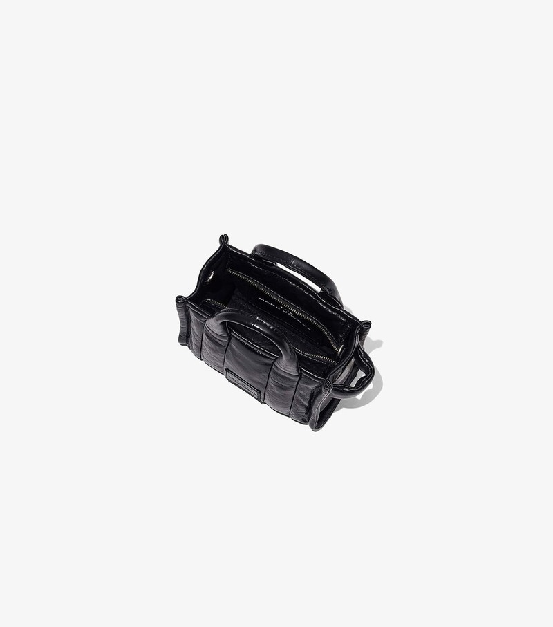 Women's Marc Jacobs Shiny Crinkle Micro Crossbody Bags Black | UAE-802471