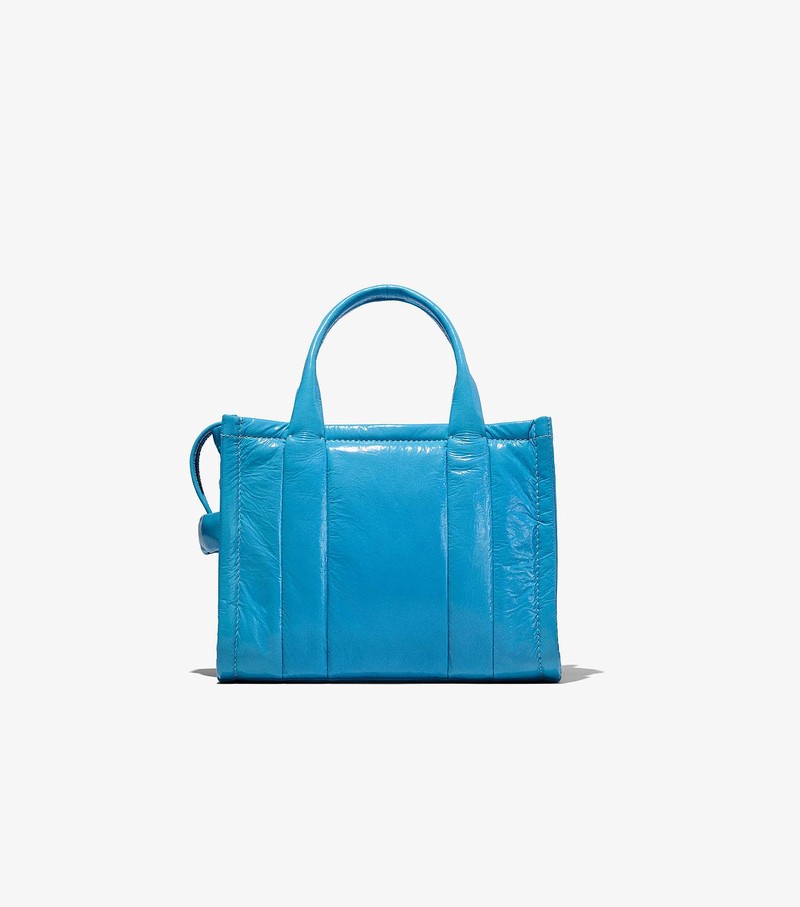 Women's Marc Jacobs Shiny Crinkle Mini Tote Bags Blue | UAE-596314