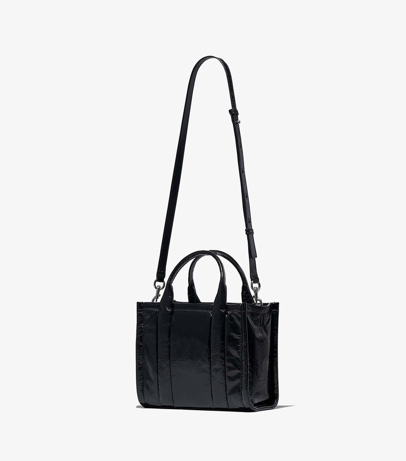 Women's Marc Jacobs Shiny Crinkle Mini Tote Bags Black | UAE-813956