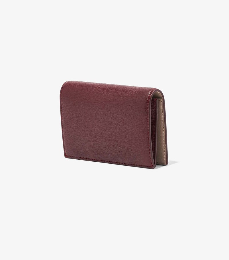 Women's Marc Jacobs Slim 84 Bifold Small Wallets Burgundy | UAE-145298