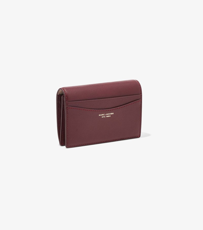 Women's Marc Jacobs Slim 84 Bifold Small Wallets Burgundy | UAE-145298