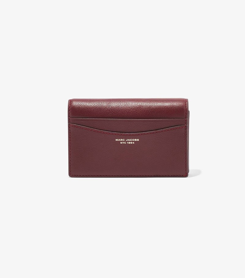 Women\'s Marc Jacobs Slim 84 Bifold Small Wallets Burgundy | UAE-145298