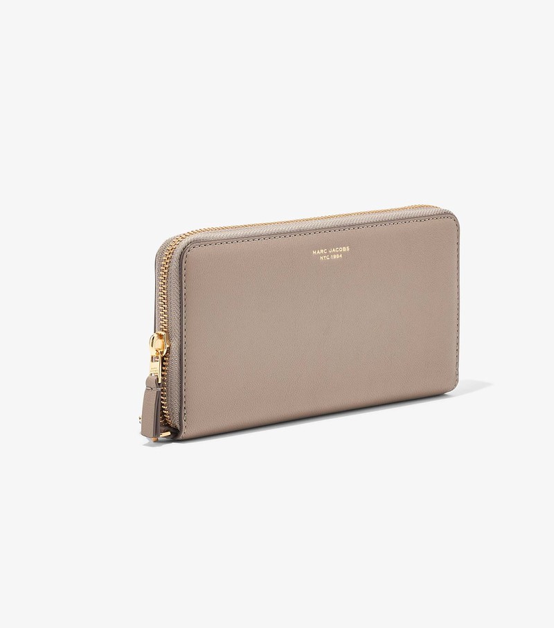 Women's Marc Jacobs Slim 84 Continental Wristlet Large Wallets Beige | UAE-591274