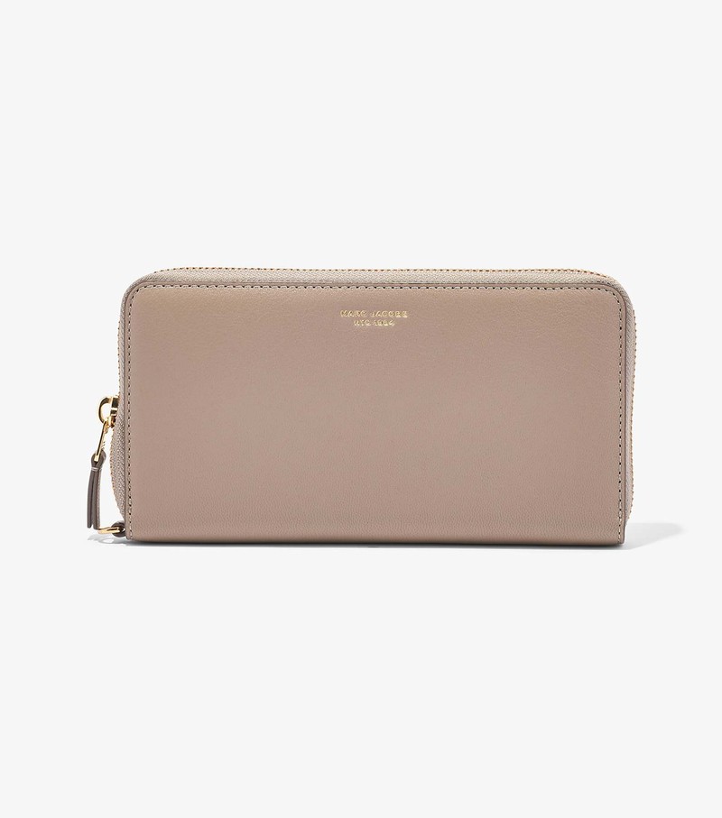 Women's Marc Jacobs Slim 84 Continental Wristlet Large Wallets Beige | UAE-591274