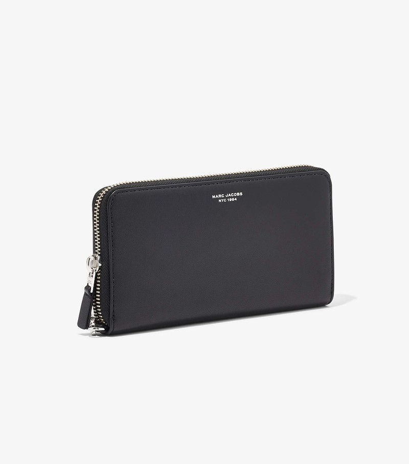 Women's Marc Jacobs Slim 84 Continental Wristlet Large Wallets Black | UAE-935617