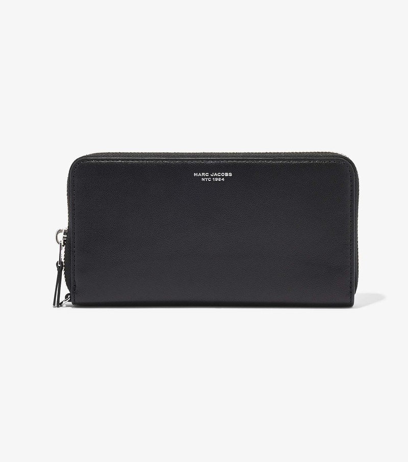 Women's Marc Jacobs Slim 84 Continental Wristlet Large Wallets Black | UAE-935617