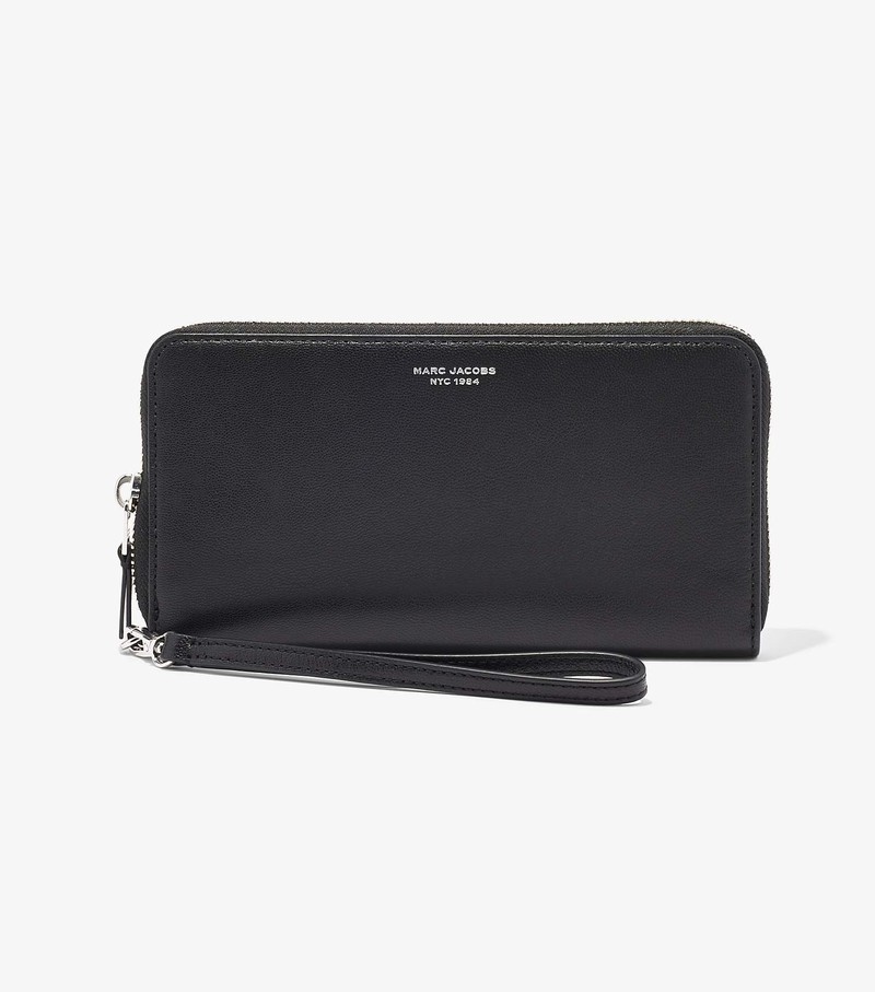 Women\'s Marc Jacobs Slim 84 Continental Wristlet Large Wallets Black | UAE-935617