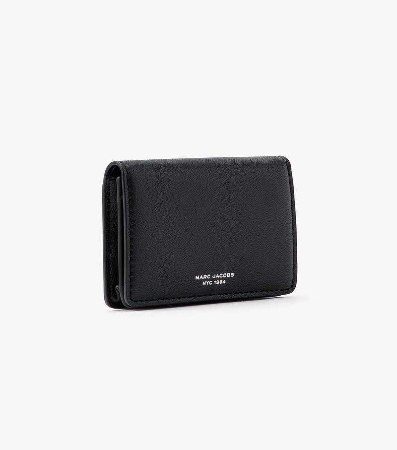 Women's Marc Jacobs Slim 84 Flap Card Case Small Wallets Black | UAE-196348