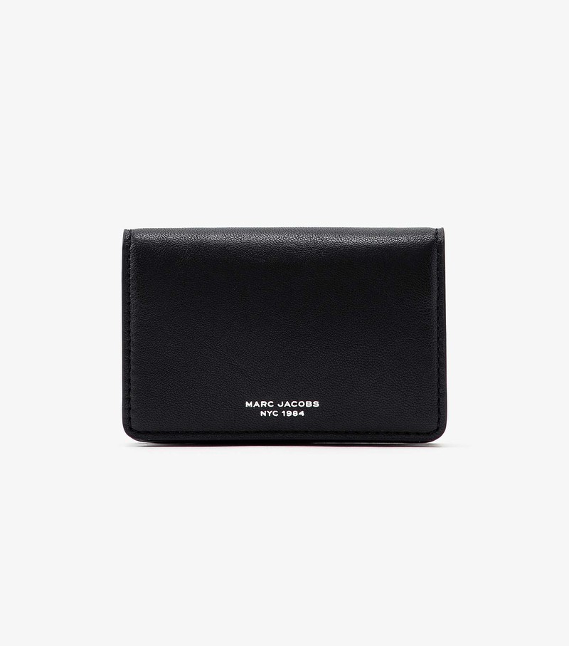 Women\'s Marc Jacobs Slim 84 Flap Card Case Small Wallets Black | UAE-196348