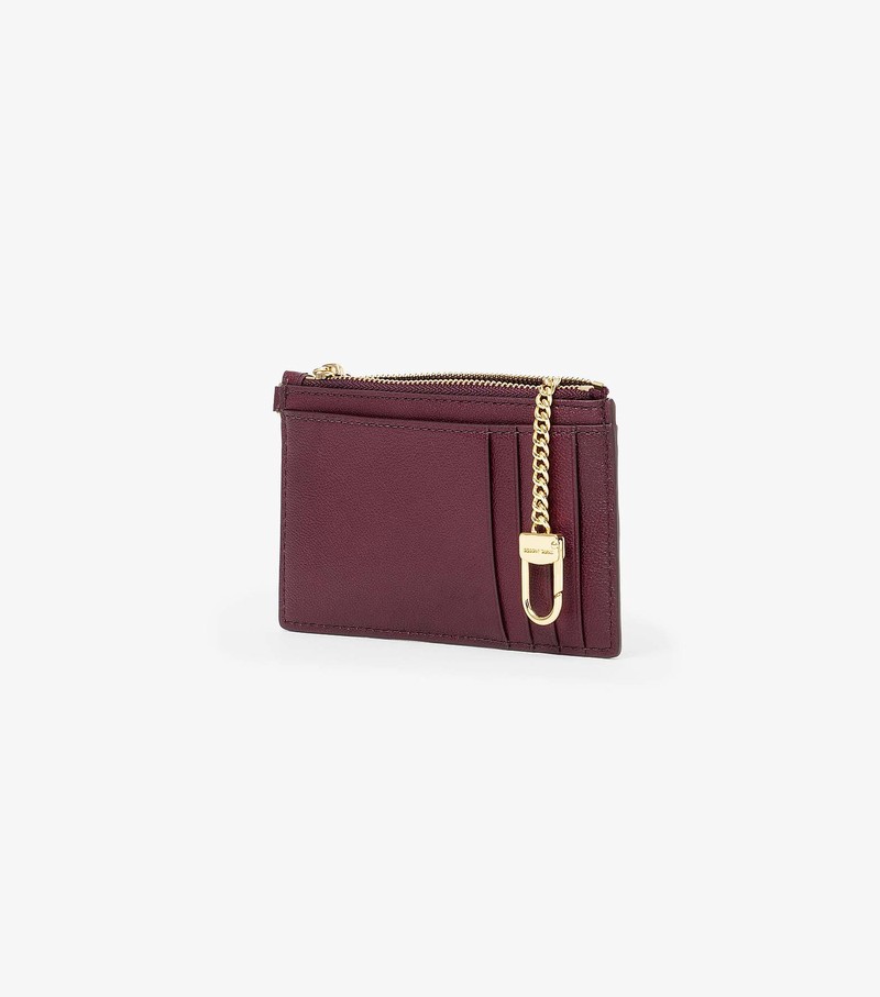 Women's Marc Jacobs Slim 84 Top Zip Wristlet Small Wallets Burgundy | UAE-327480