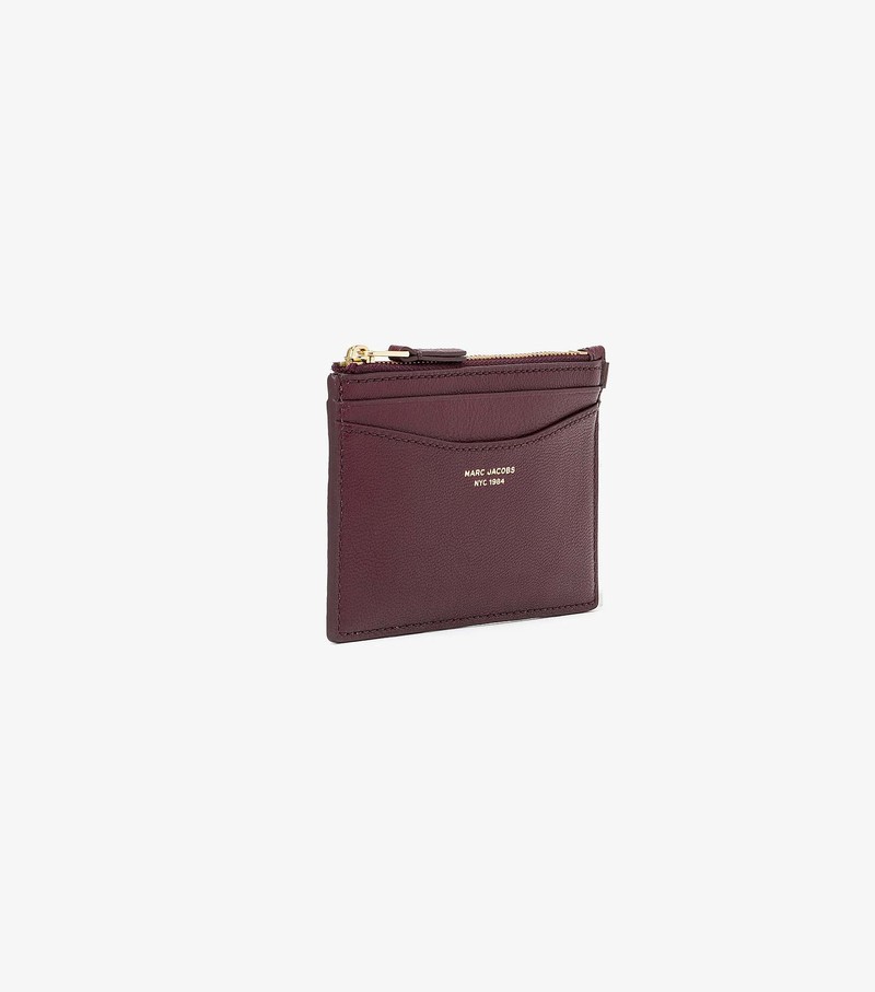 Women's Marc Jacobs Slim 84 Top Zip Wristlet Small Wallets Burgundy | UAE-327480