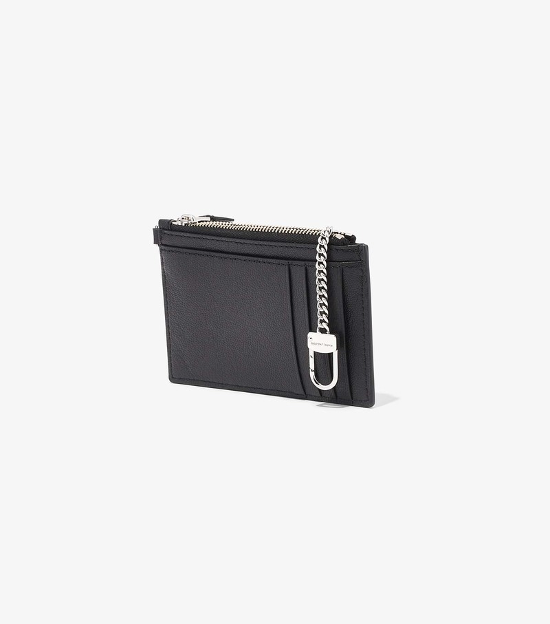 Women's Marc Jacobs Slim 84 Top Zip Wristlet Small Wallets Black | UAE-490583