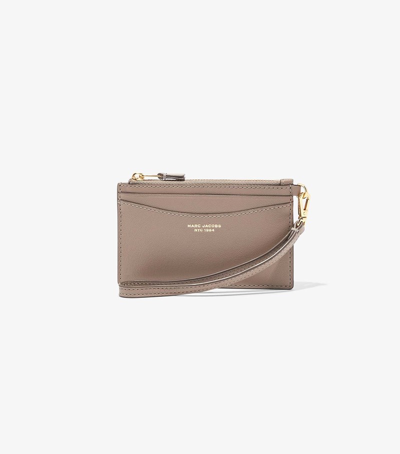 Women\'s Marc Jacobs Slim 84 Top Zip Wristlet Small Wallets Beige | UAE-974521