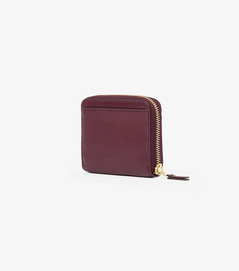 Women's Marc Jacobs Slim 84 Zip Around Small Wallets Burgundy | UAE-173420