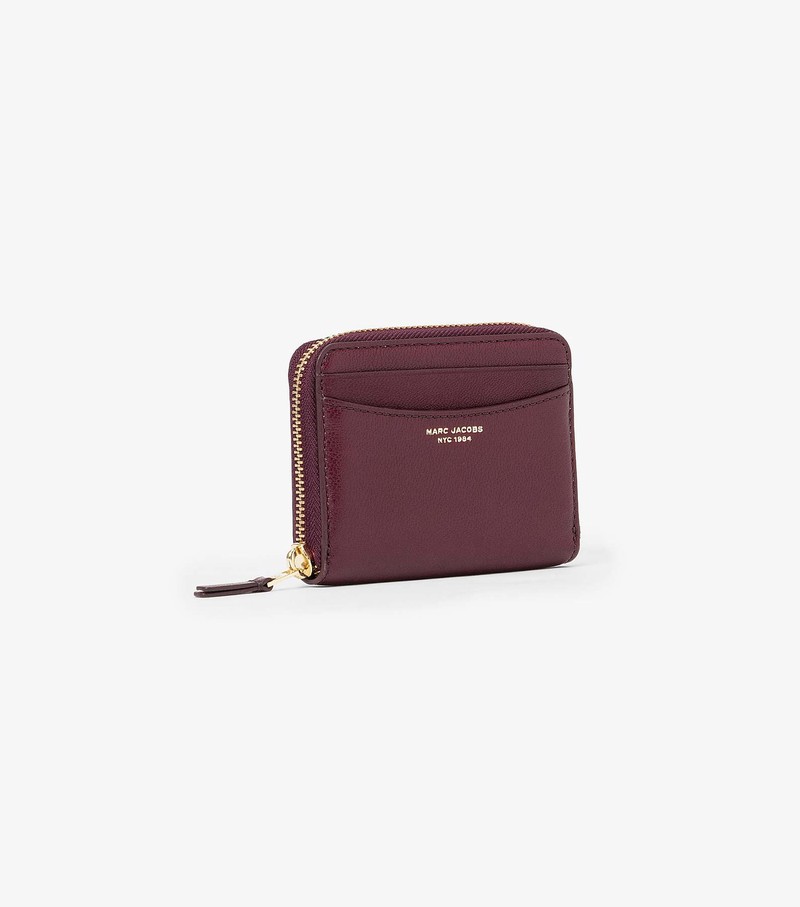 Women's Marc Jacobs Slim 84 Zip Around Small Wallets Burgundy | UAE-173420