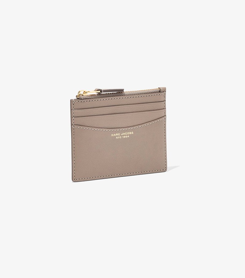 Women's Marc Jacobs Slim 84 Zip Card Case Beige | UAE-452968