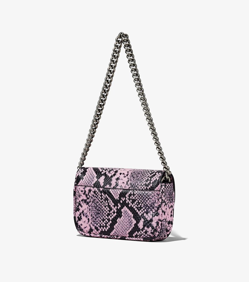 Women's Marc Jacobs Snake-Embossed J Marc Mini Crossbody Bags Purple / Black | UAE-290473