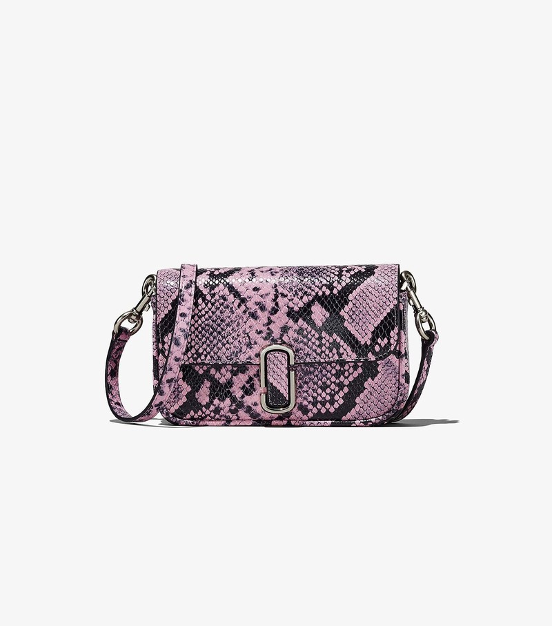 Women's Marc Jacobs Snake-Embossed J Marc Mini Crossbody Bags Purple / Black | UAE-290473