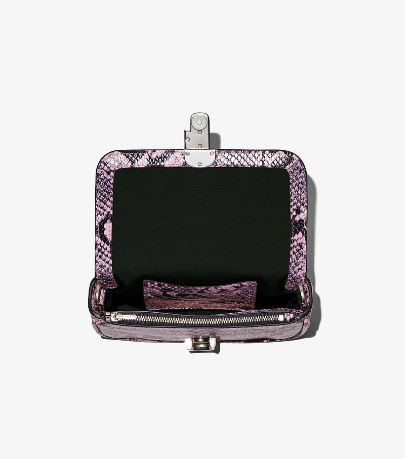 Women's Marc Jacobs Snake-Embossed J Marc Mini Crossbody Bags Purple / Black | UAE-290473