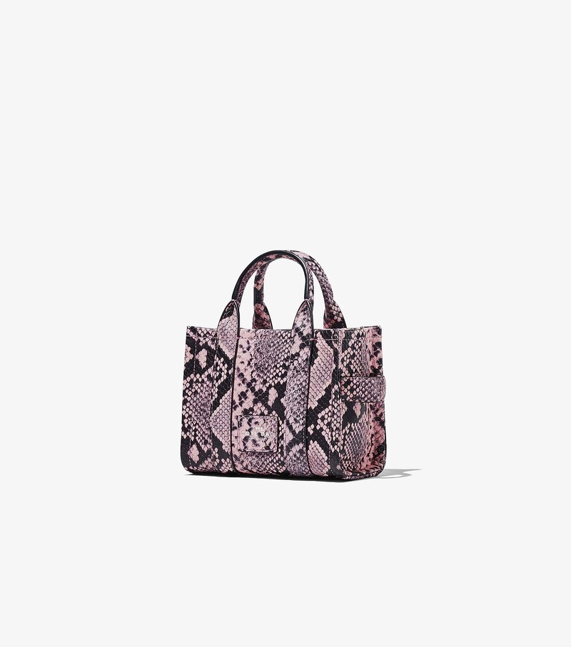 Women's Marc Jacobs Snake-Embossed Micro Crossbody Bags Pink / Black | UAE-204731