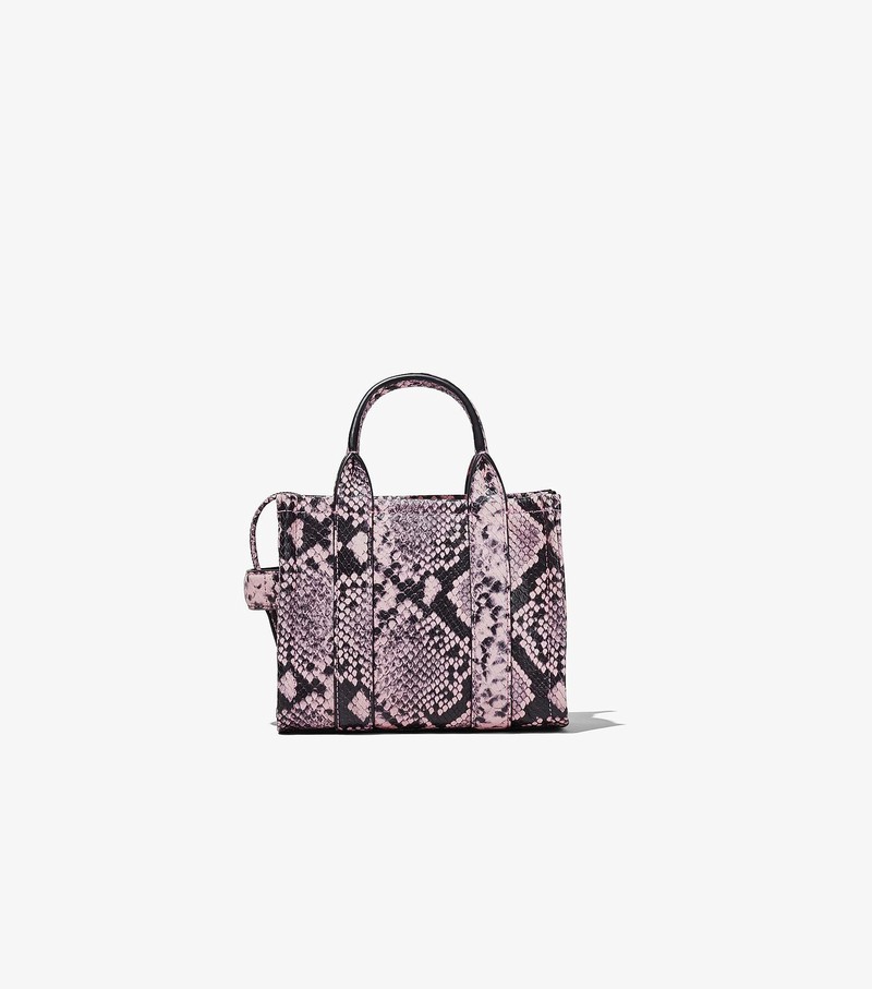 Women's Marc Jacobs Snake-Embossed Micro Crossbody Bags Pink / Black | UAE-204731