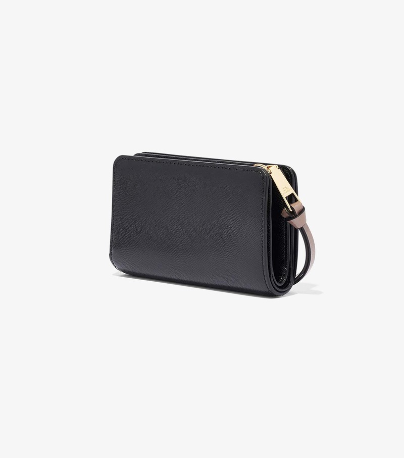 Women's Marc Jacobs Snapshot Compact Large Wallets Black / White | UAE-719480