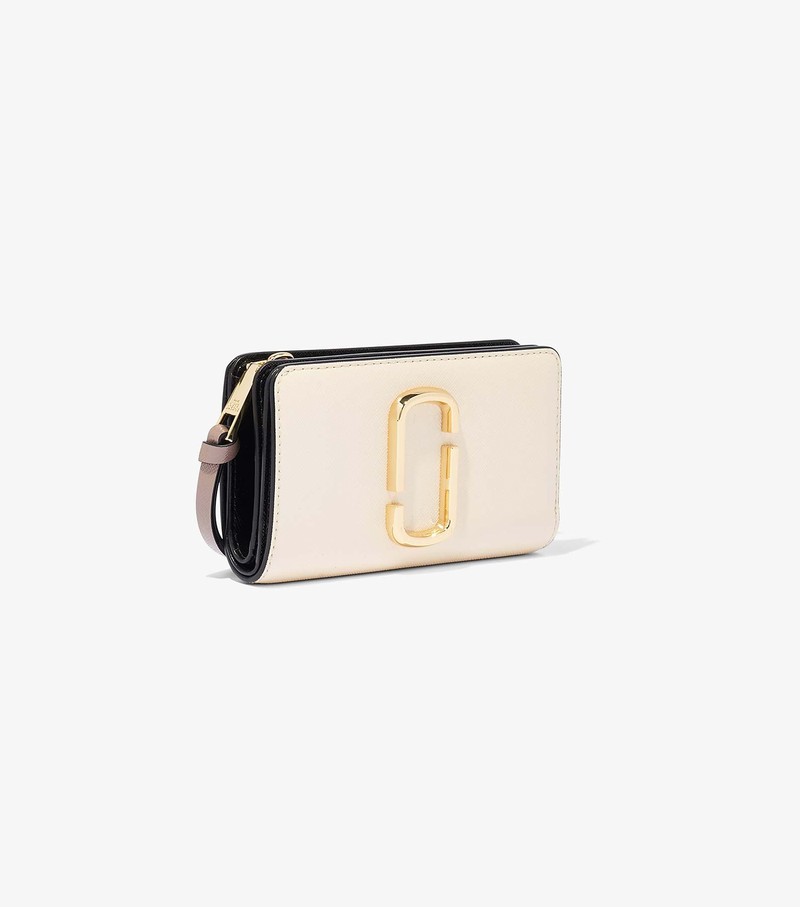 Women's Marc Jacobs Snapshot Compact Large Wallets Black / White | UAE-719480