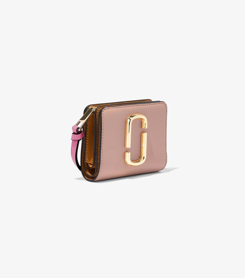 Women's Marc Jacobs Snapshot Mini Compact Small Wallets Pink / Multicolor | UAE-203658