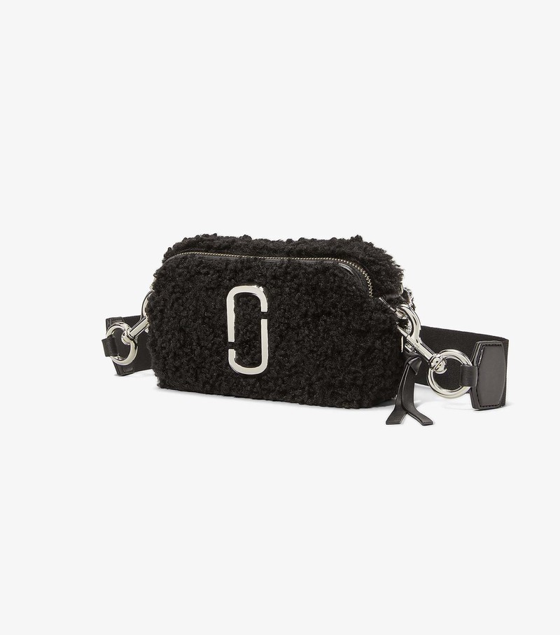 Women's Marc Jacobs Snapshot Teddy Crossbody Bags Black | UAE-215493