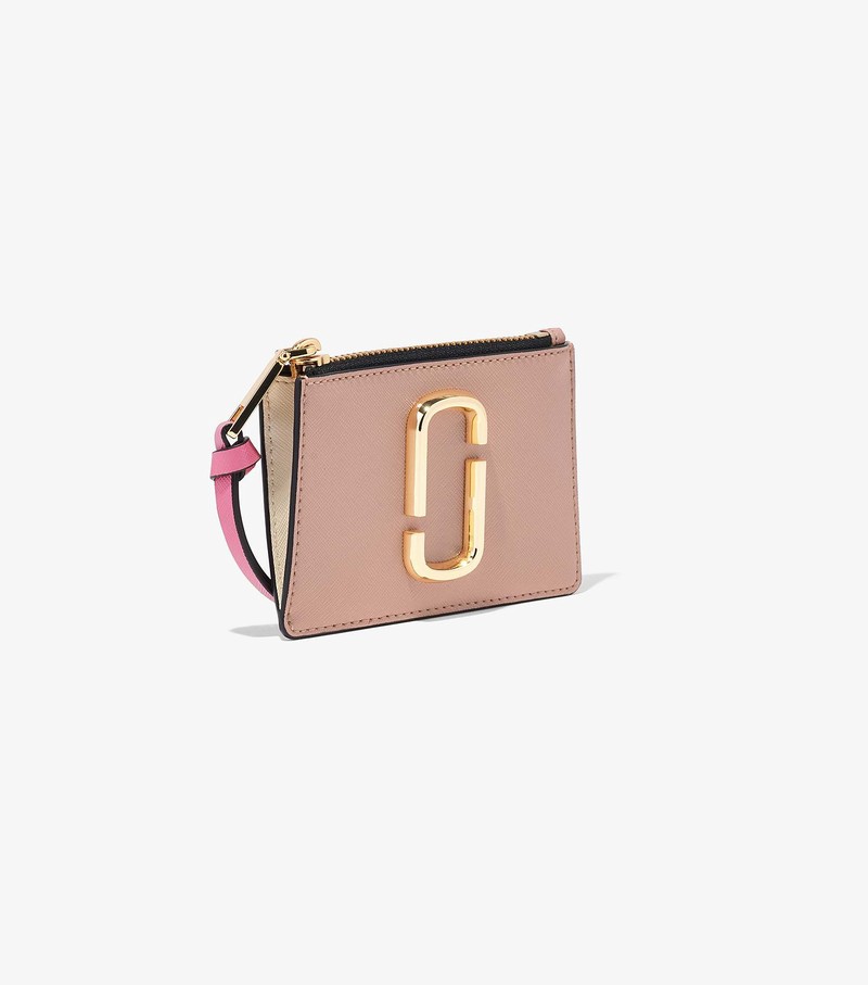 Women's Marc Jacobs Snapshot Top Zip Multi Small Wallets Pink / Multicolor | UAE-502486